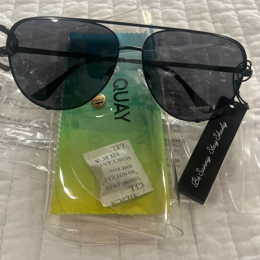 Quay Australia Black Sunglasses with Gradient Case